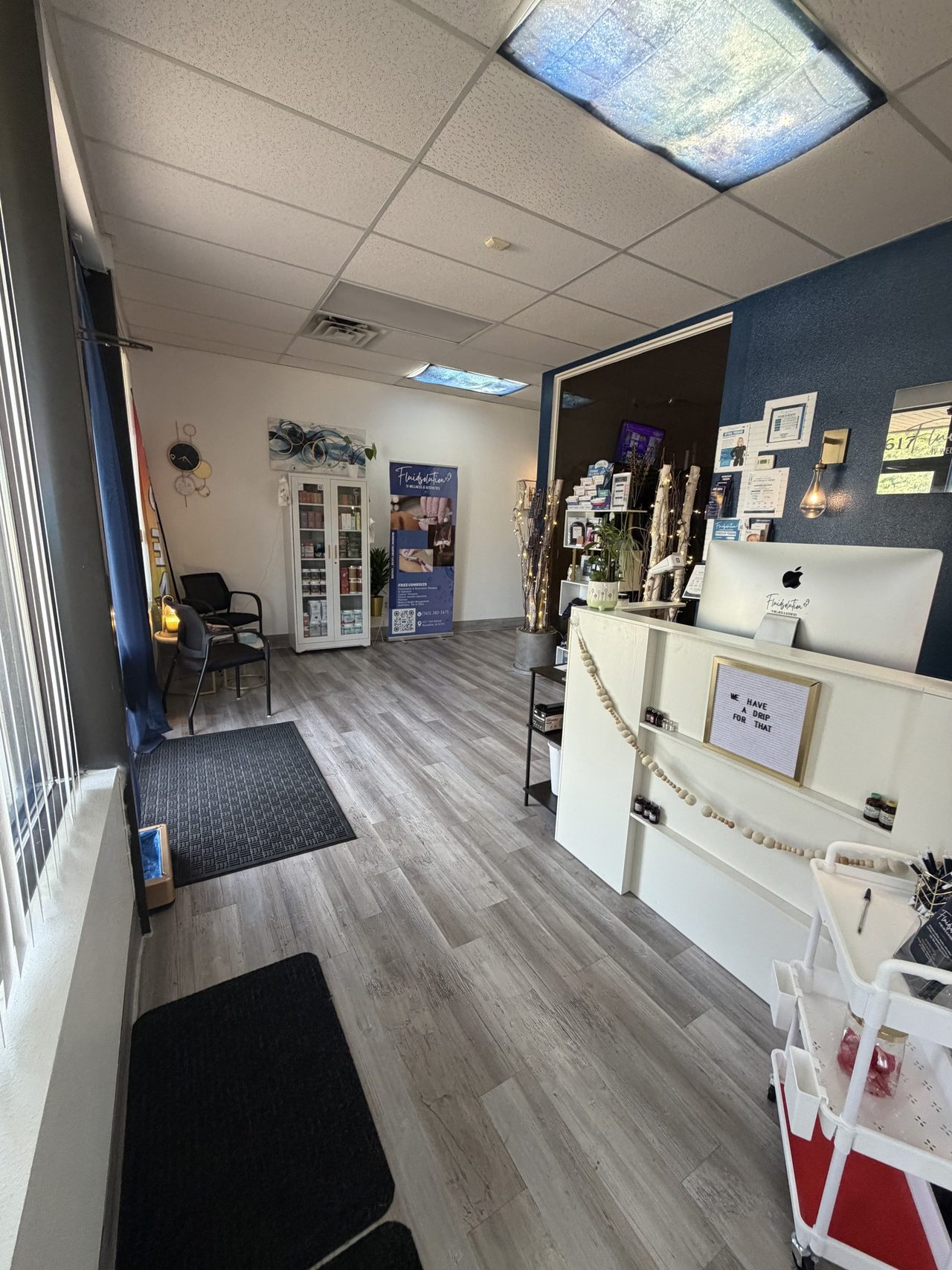 The front desk where a person answers