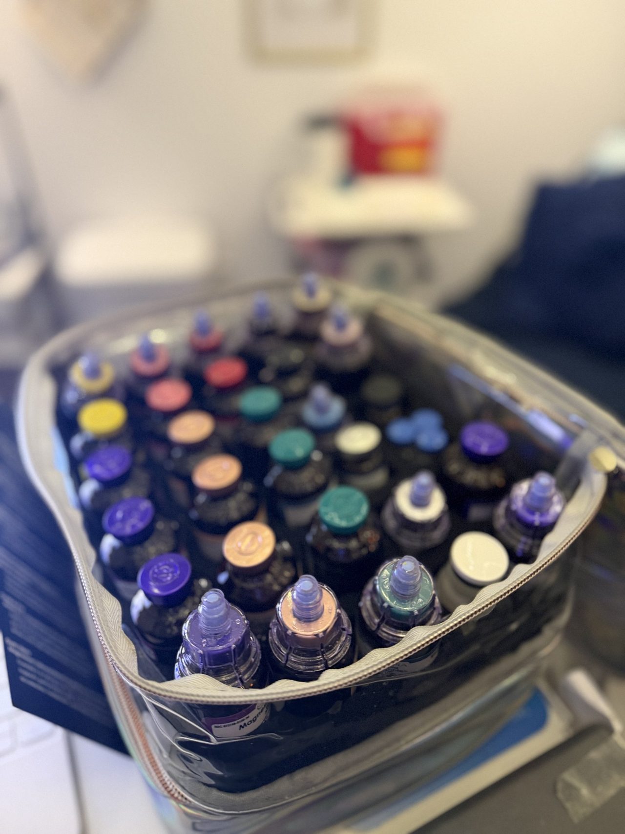 The vitamin shot vials, ready