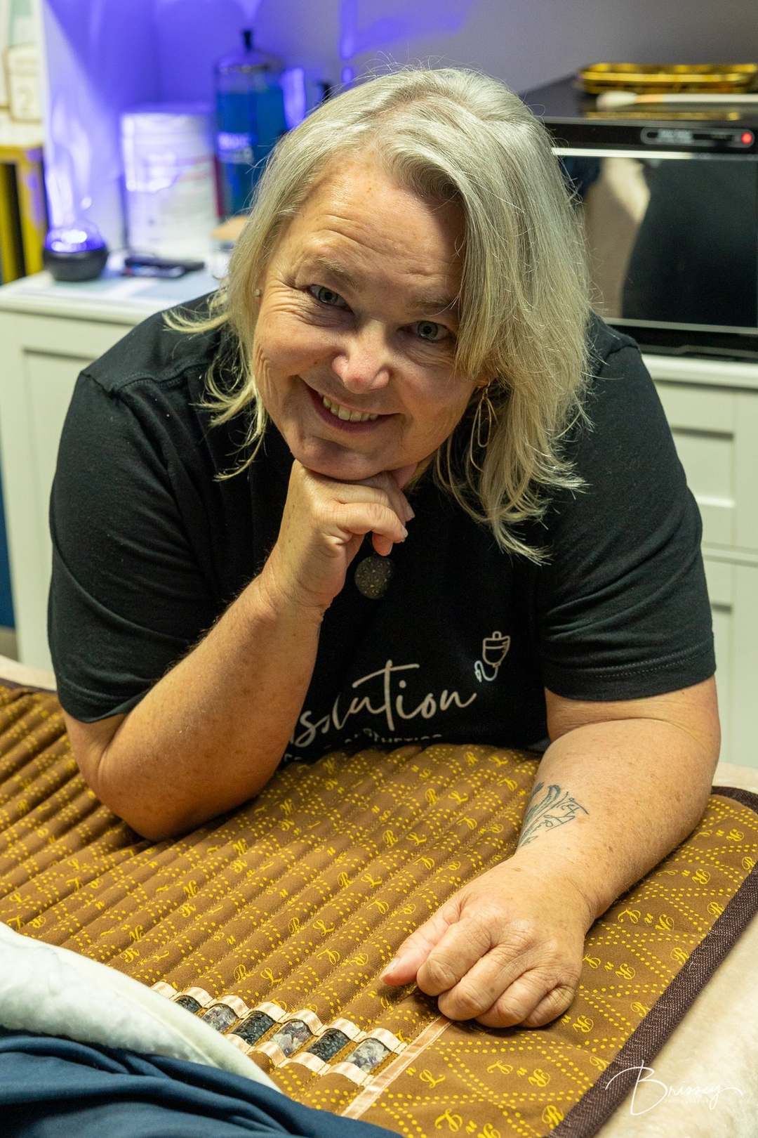 Amanda at her desk